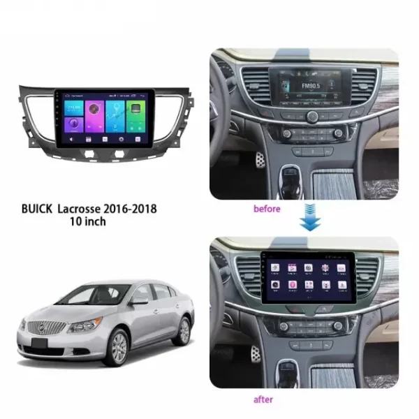Car Android Big Screen Dash Panel Frame Kit Fascia Cable With Canbus Box Decoder For Buick Lacrosse 2016-2018 (BK-026) - Image 2