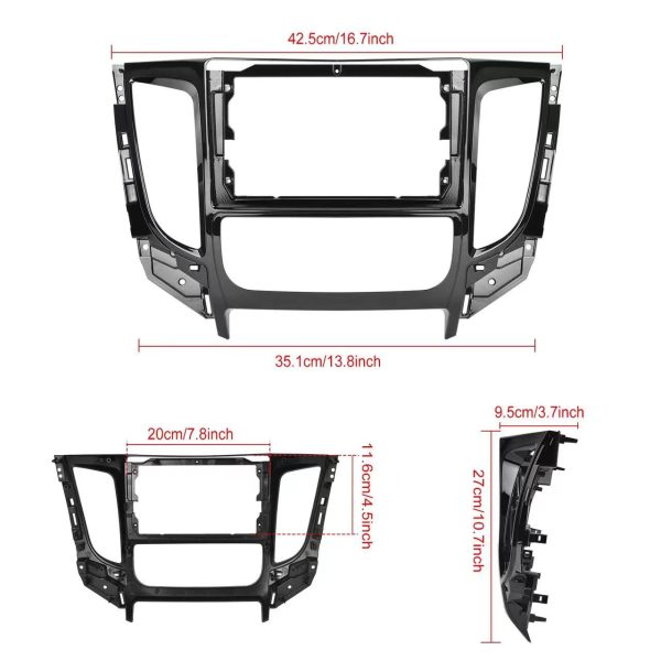 Car Frame Adapter For Mitsubishi Pajero 2016-2019 2020+ Android Radio Audio Dash Panel (SL-013014) - Image 4