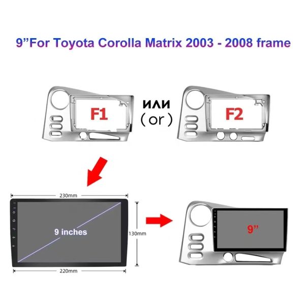 Car Frame Fascia Adapter Android Radio Dash Fitting Panel Kit For Toyota Matrix 2 E140 Pontiac Vibe （FT-219） - Image 2