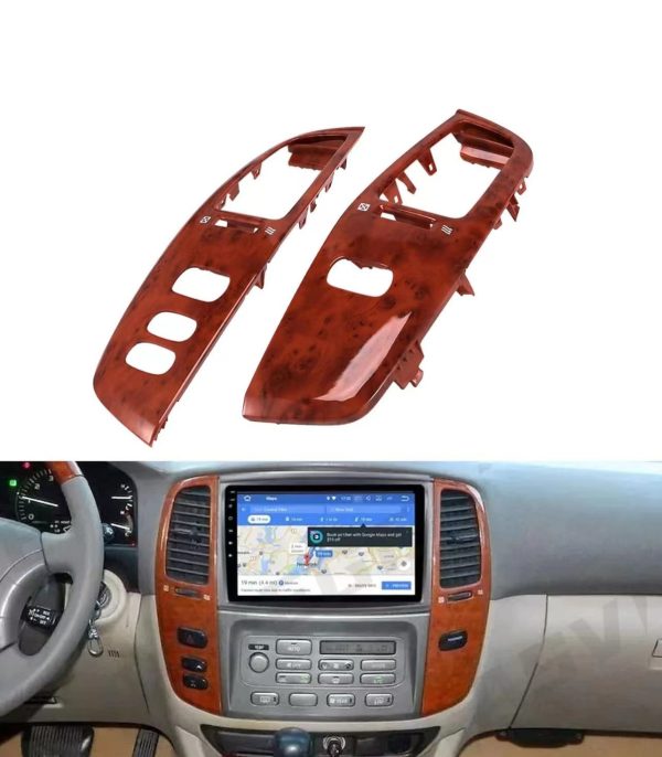 2PCS Car Air Conditioner Outlet Frame A/C Vents Plate Panel for Toyota Land Cruiser 100 LC100 FJ100 1999-2007 LHD Dashboard Air AC Vent Outlet Car Accessories Walnut (FT-277)