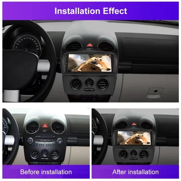 Car Frame Fascia Adapter For Volkswagen Beetle 2004-2011 Android Big Screen Dash Fitting Panel Kit (DZ-003) - Image 2