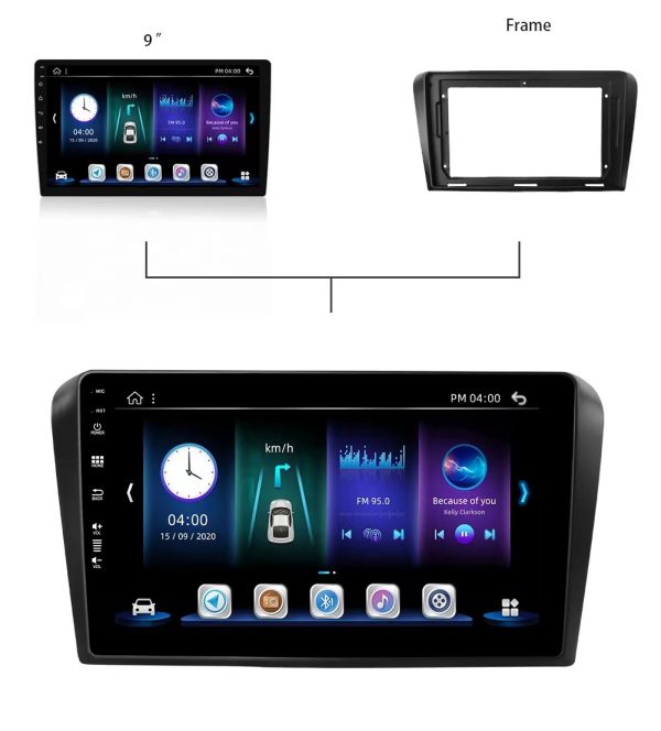 Car Frame Fascia Adapter Canbus Box Android Radio Audio Dash Fiting Panel Kit For Mazda 3 (MZD-005)