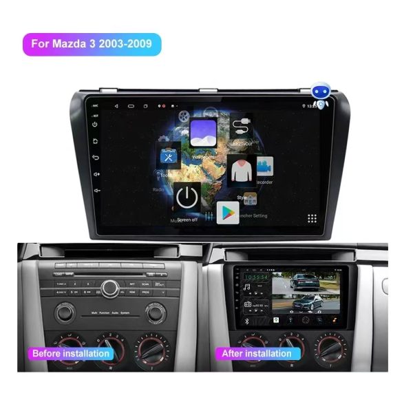 Car Frame Fascia Adapter Canbus Box Android Radio Audio Dash Fiting Panel Kit For Mazda 3 (MZD-005) - Image 2