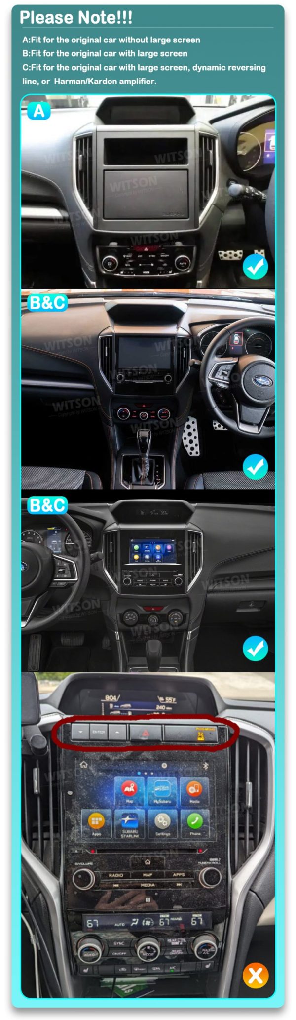 9.7" Tesla Vertical Screen Android Screen For Subaru Crossrek Forester XV Impreza 2018-2024 Android Car Multimedia Player (SPZJ-006) - Image 4