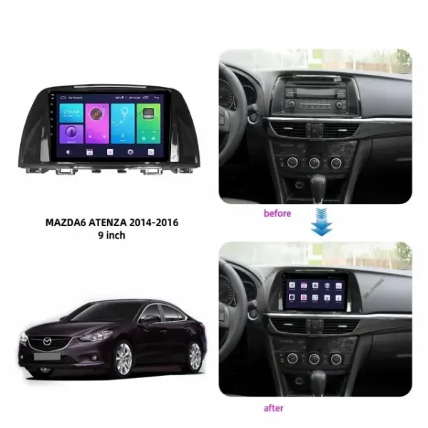 Car Frame Fascia Adapter Android Radio Dash Fitting Panel Kit For Mazda 6 Mazda6 Atenza (MZD-001) - Image 3
