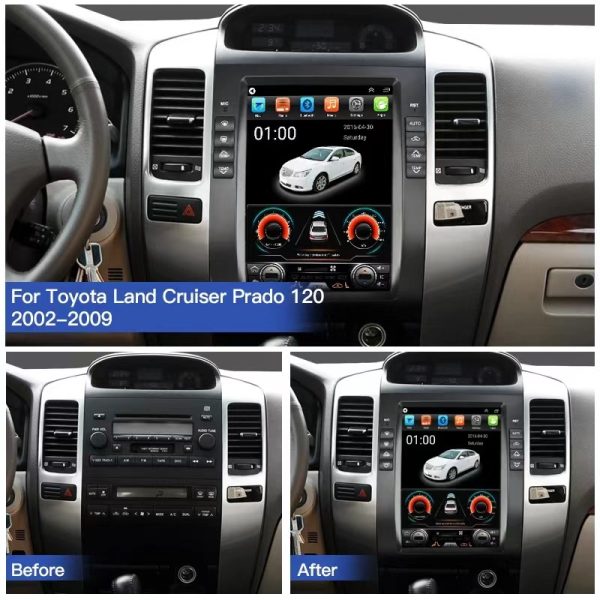 9.7'' Tesla Vertical Screen For Toyota Land Cruiser Prado 120 Lexus GX470 2004-2009 Android Car Multimedia Player (SPZJ-007) - Image 4