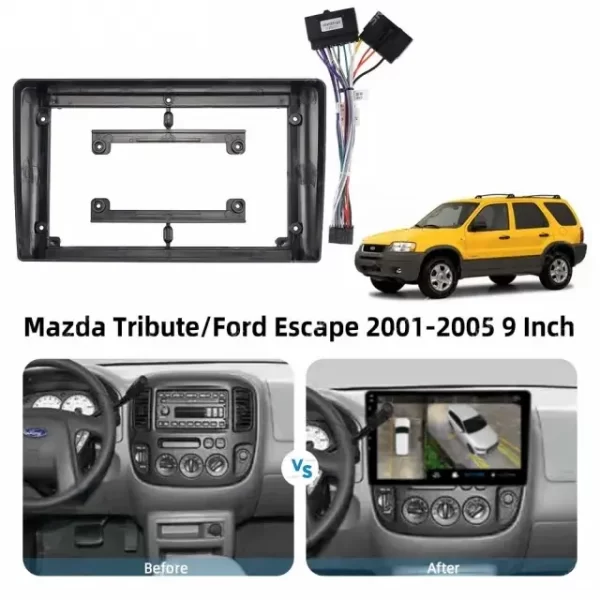 Car Frame Fascia Adapter Android Radio Dash Fitting Panel Kit For Ford Kuga Escape Mazda Tribute (MZD-020) - Image 3