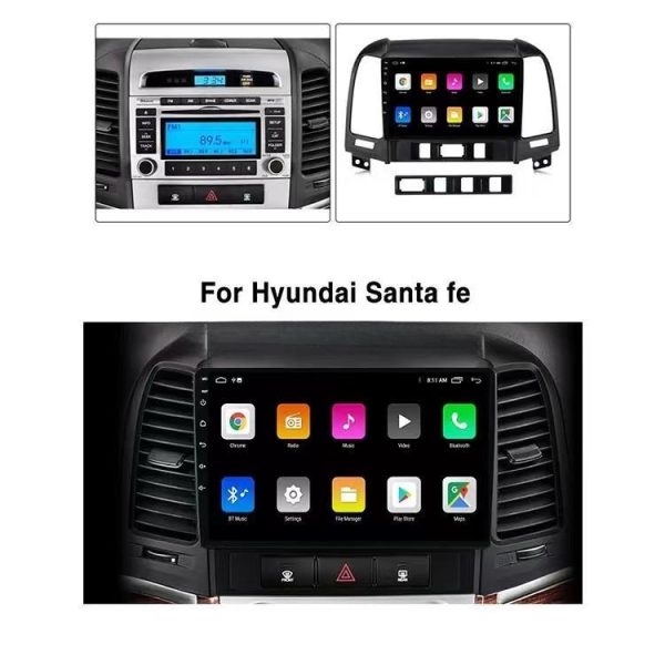 Car Frame Fascia Adapter Android Radio Dash Fitting Panel Kit For Hyundai Santa Fe Santafe Ix45 (XD-008) - Image 2
