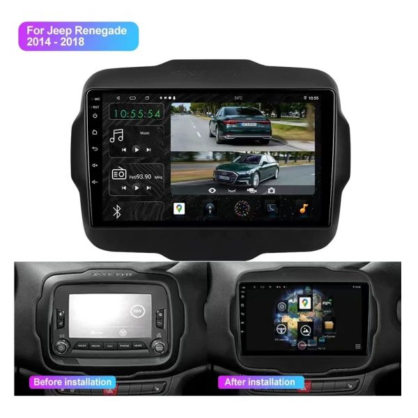 Car Radio Fascia Frame Adapter Canbus Box Decoder For Jeep Renegade 2016-2020 Android Radio Dash Fitting Panel Kit Face Plate (JP-008) - Image 2