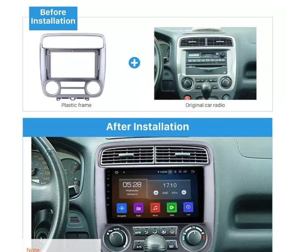 Car Frame Fascia Adapter Canbus Box Decoder Android Radio Audio Dash Fitting Panel Kit For Honda Stream 2001-2004 (BT-80) - Image 2