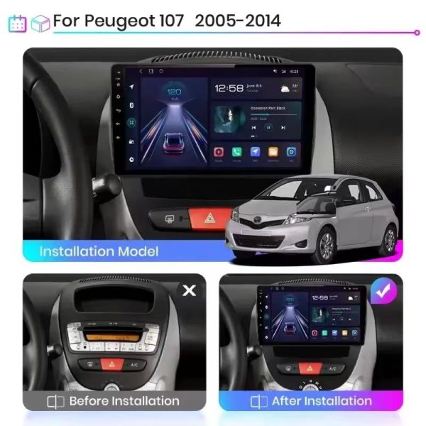 Car Frame Fascia Adapter Canbus Box Decoder Android Radio Dash Fitting Panel Kit For Toyota Aygo Peugeot 107 Citroen C1 (FT-086) - Image 4