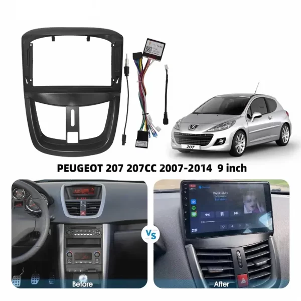 Car Frame Fascia Adapter Canbus Box Decoder For Peugeot 207 207CC Android Radio Dash Fitting Panel Kit (BZ-019) - Image 3