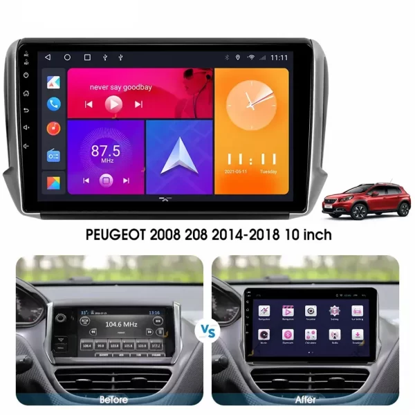Car Frame Fascia Adapter Canbus Box Decoder For Peugeot 208 2008 2014-2018 Android Dash Fitting Panel Kit (BZ-009) - Image 3